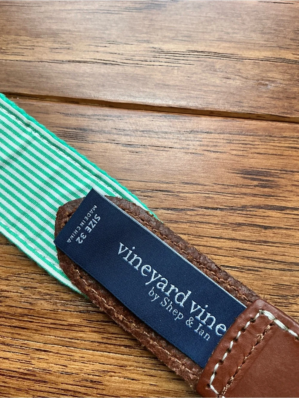 Vineyard Vines Irish St. Patrick’s Belt, green with Irish colors, size 32